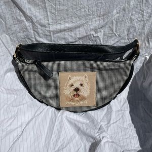 Houndstooth shoulder bag with Westie design